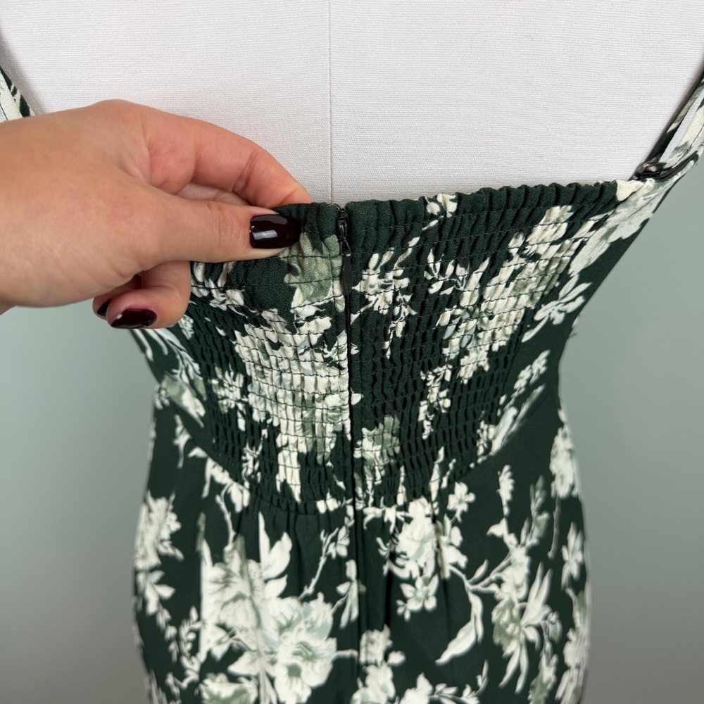 Abercrombie & Fitch Dark Green Floral Mini Dress, removable straps Medium - Picture 5 of 11